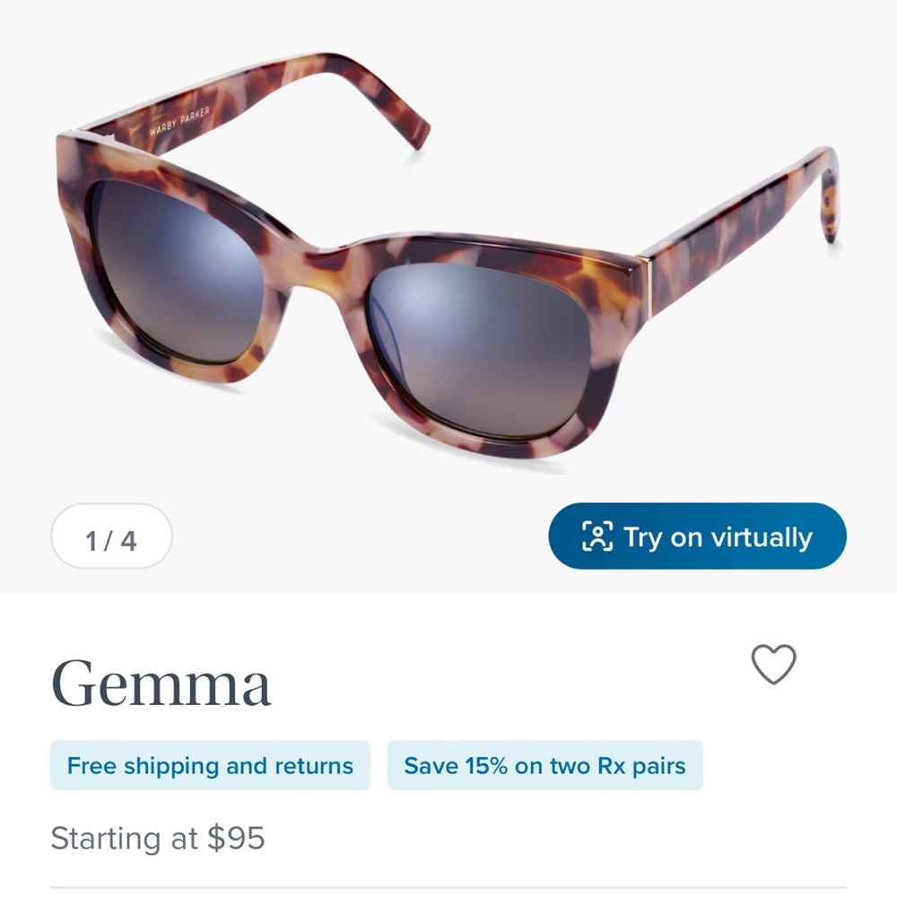 Warby Parker Gemma sunglasses (normal width)